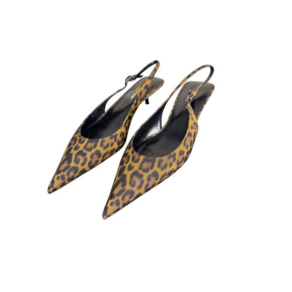 Saint Laurent NIB Cherish Slingback Pumps in Leopard Print Grosgrain Size 40 - Picture 8 of 12